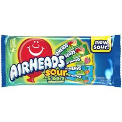 AirHeads Sour Bars Assorted Flavors Candy 5 - 0.55 oz Bars