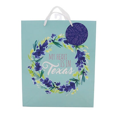 slide 1 of 1, Haven & Key Bluebonnet Collection Teal Wreath Gift Bag, LG