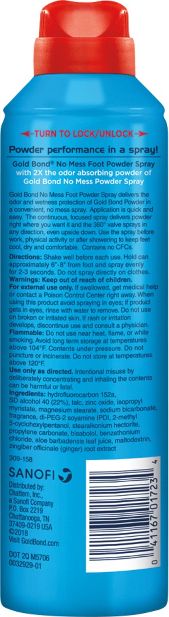 slide 2 of 3, Gold Bond No Mess Foot Powder Spray, 7 oz