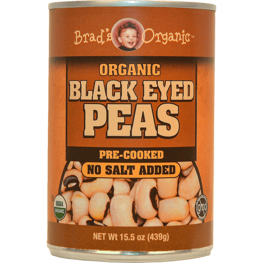 slide 1 of 1, Brad's Organic Black Eyed Peas, No Salt, 15.5 oz