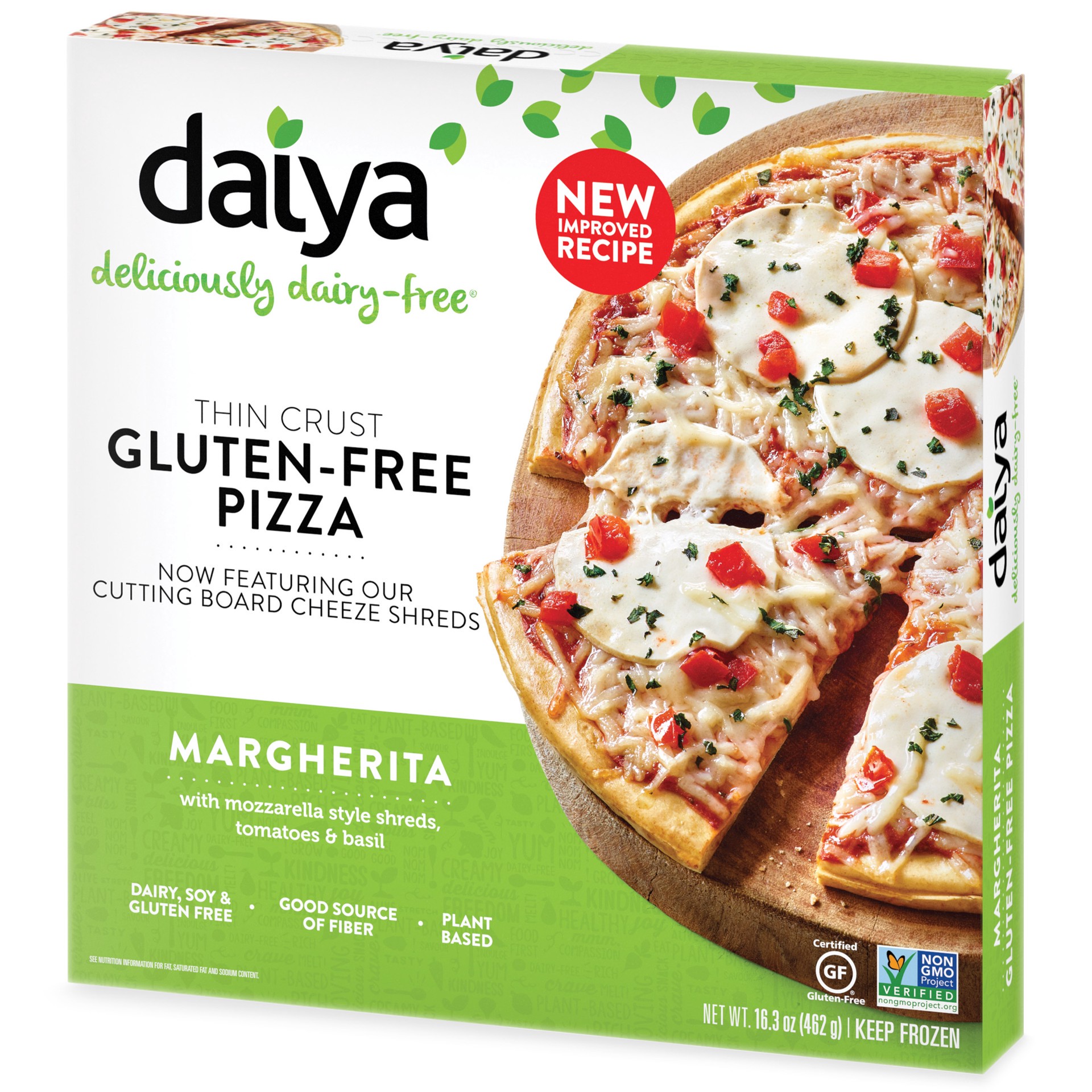 slide 1 of 2, Daiya Dairy Free Margherita Gluten Free Pizza - 16.3 oz, 12.66 oz