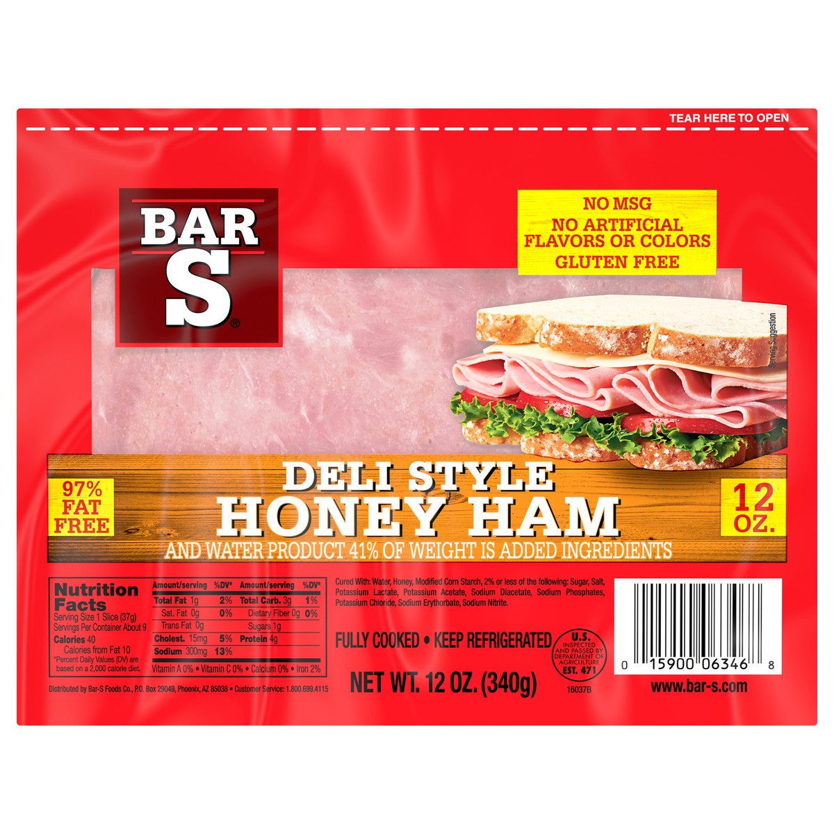 slide 9 of 14, Bar-S Deli Style Honey Ham 12 oz. Pack, 12 oz