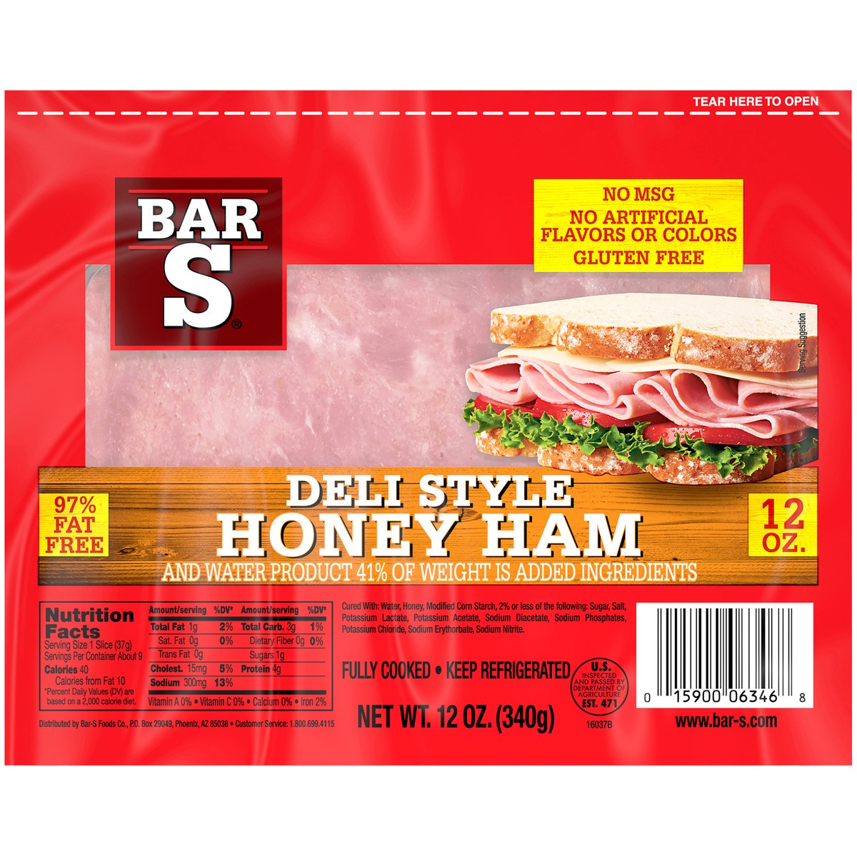 slide 10 of 14, Bar-S Deli Style Honey Ham 12 oz. Pack, 12 oz