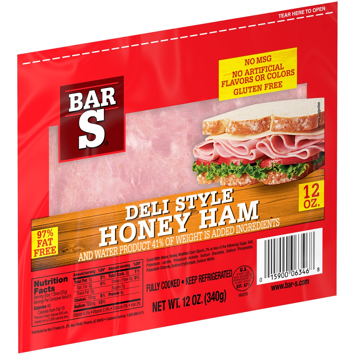 slide 8 of 14, Bar-S Deli Style Honey Ham 12 oz. Pack, 12 oz