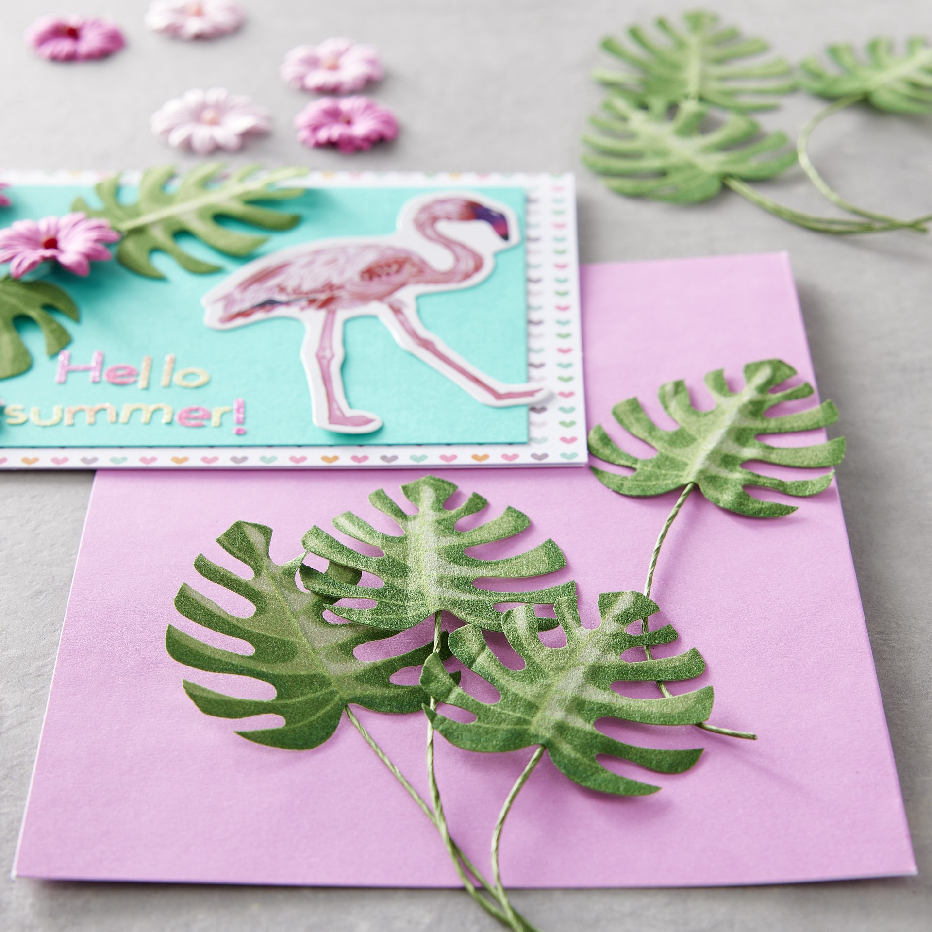 slide 3 of 4, Green Fabric Monstera Embellishments By Recollections, 1.75 in