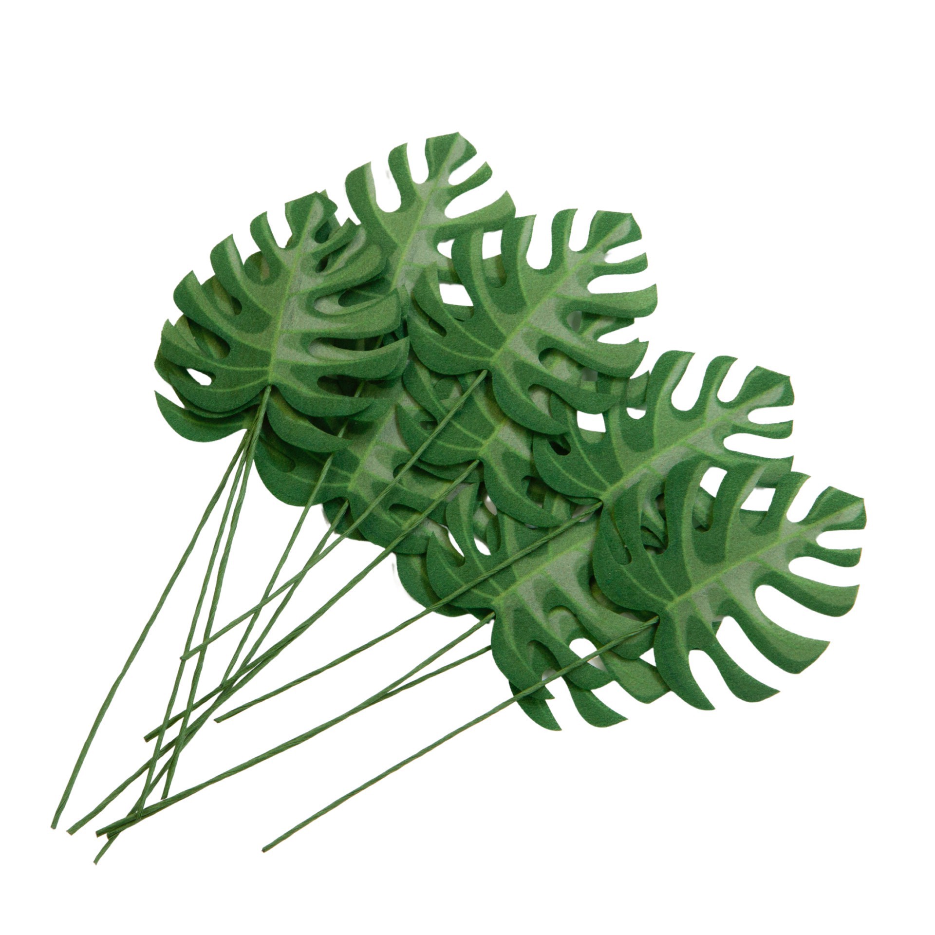 slide 4 of 4, Green Fabric Monstera Embellishments By Recollections, 1.75 in