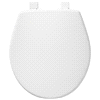 slide 5 of 5, Mayfair Round Solid Plastic Toilet Seat with Whisper Close Hinge and STA-TITE, White, 16.5 in