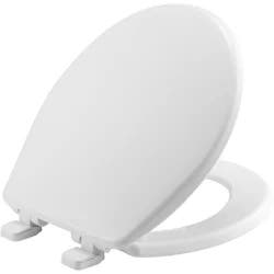 Mayfair Round Solid Plastic Toilet Seat with Whisper Close Hinge and STA-TITE, White