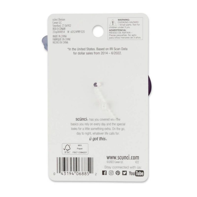 slide 2 of 3, scünci scunci Gradient Loop Claw Hair Clip - Purple, 1 ct