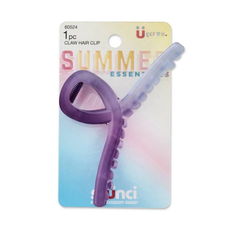 slide 1 of 3, scünci scunci Gradient Loop Claw Hair Clip - Purple, 1 ct