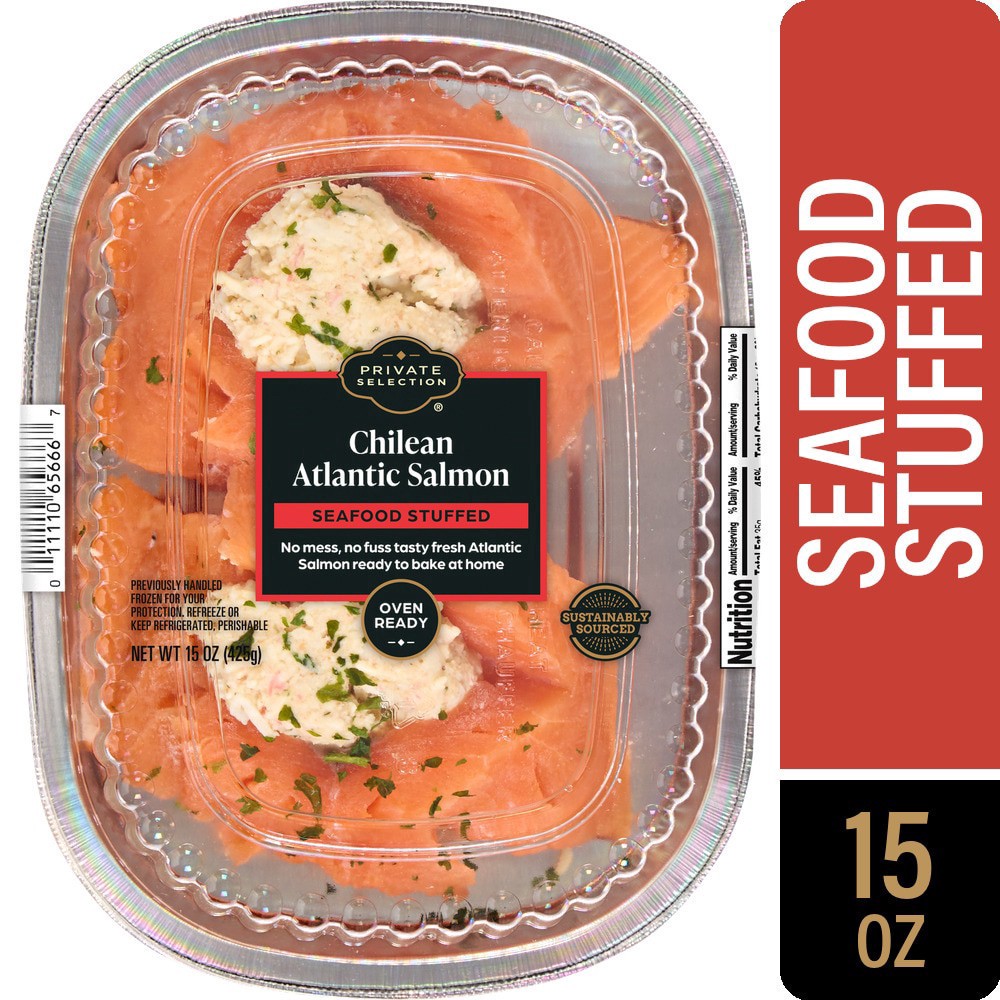 slide 1 of 1, Private Selection® Seafood Stuffed Chilean Atlantic Salmon, 15 oz