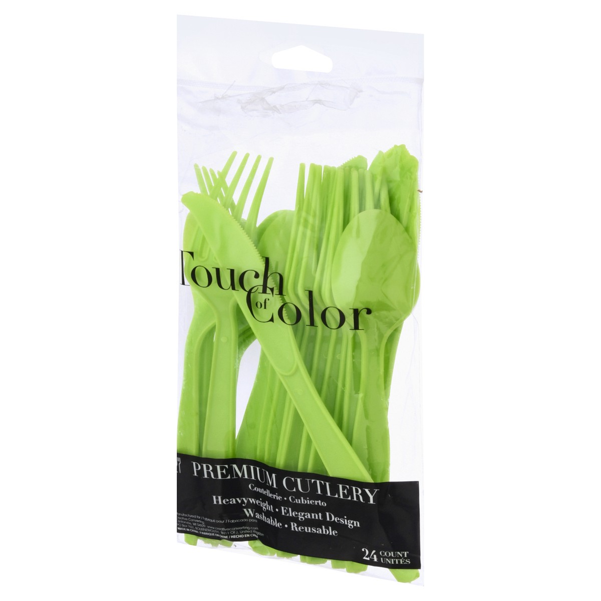 slide 4 of 9, Touch of Color Fresh Lime Cutlery 24 ea, 24 ct