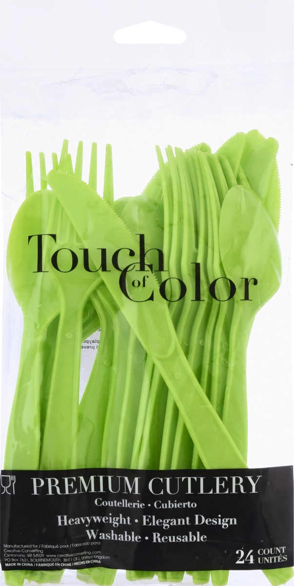 slide 6 of 9, Touch of Color Fresh Lime Cutlery 24 ea, 24 ct