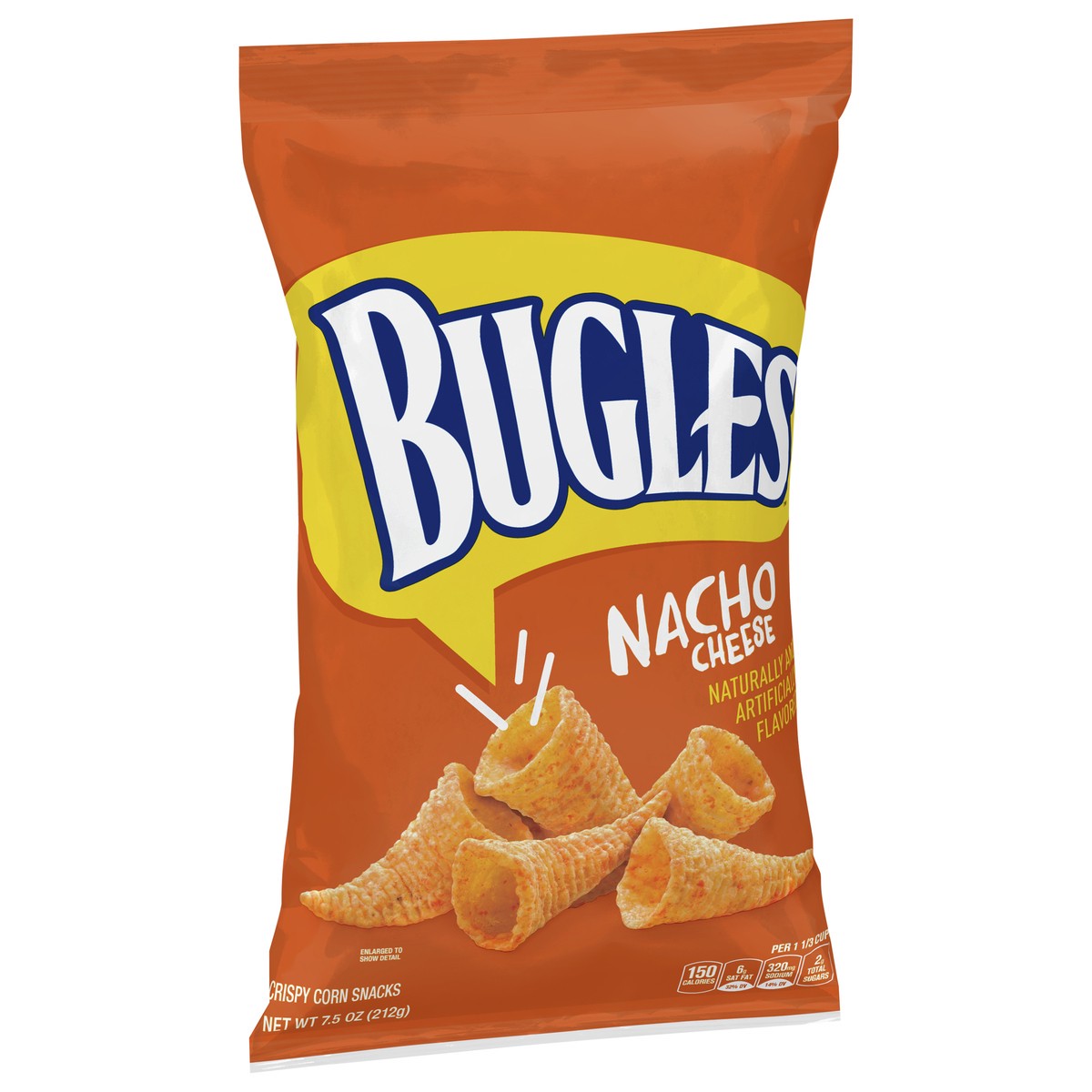 slide 9 of 9, Bugles Nacho Cheese Flavor Crispy Corn Snacks, 7.5 oz