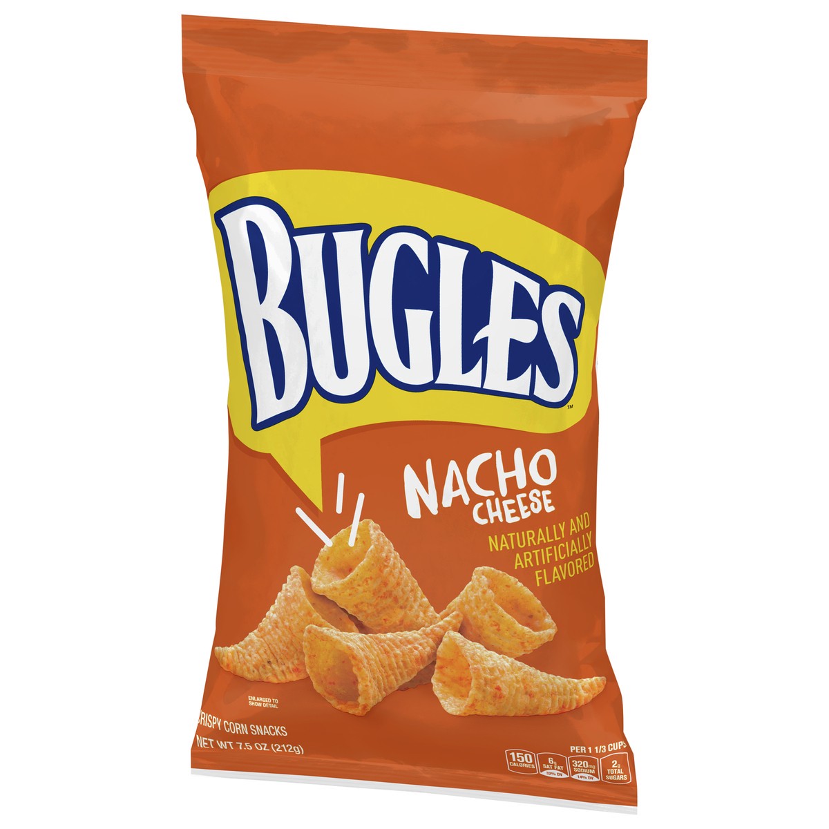 slide 6 of 9, Bugles Nacho Cheese Flavor Crispy Corn Snacks, 7.5 oz