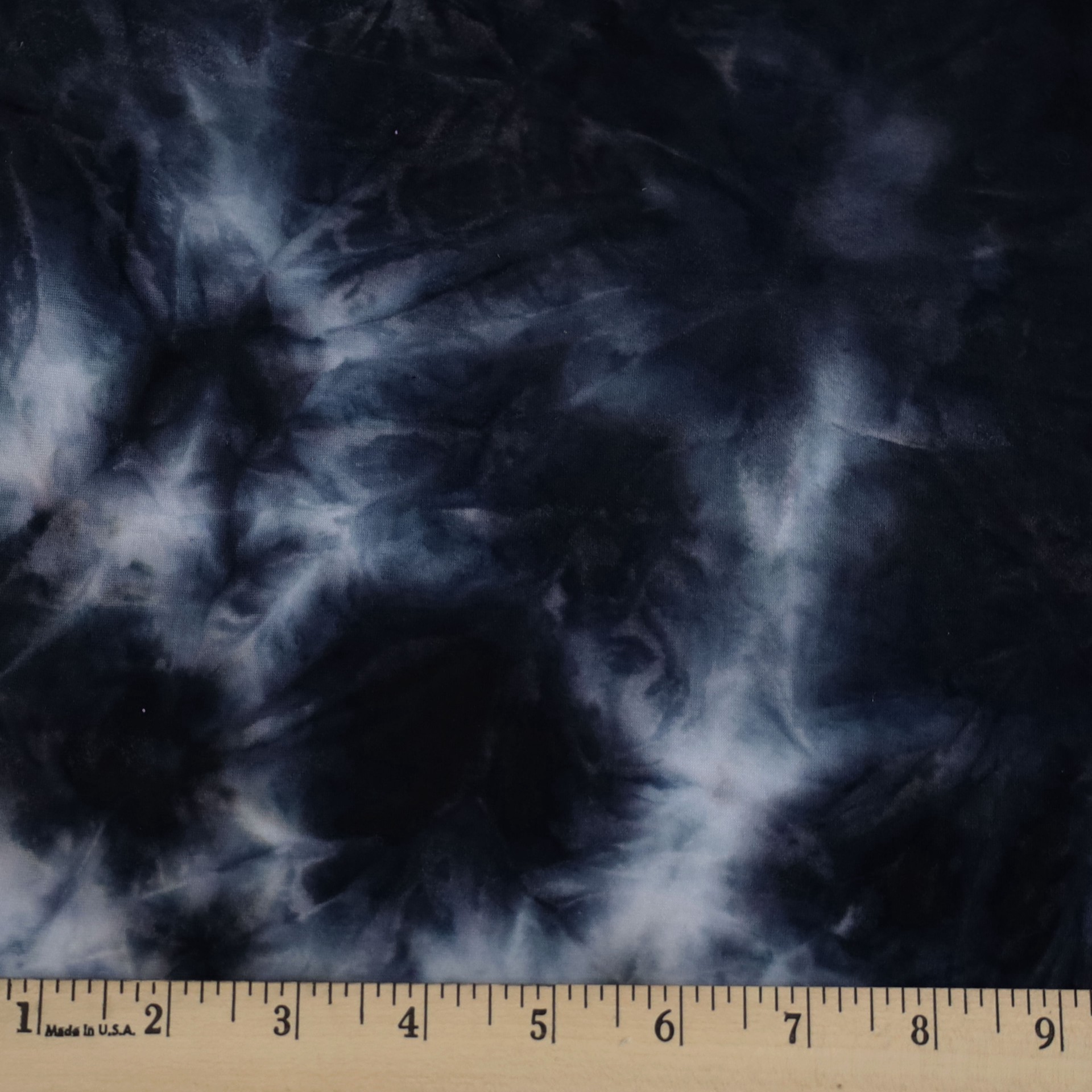 slide 3 of 3, Fabric Merchants Black & White Tie Dye Double Brushed 4-Way Stretch Fabric, 60 in