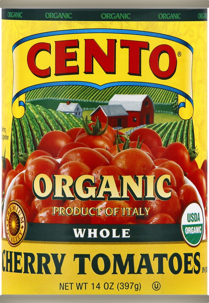 slide 1 of 13, Cento Organic Whole Cherry Tomatoes 14 oz, 14 oz