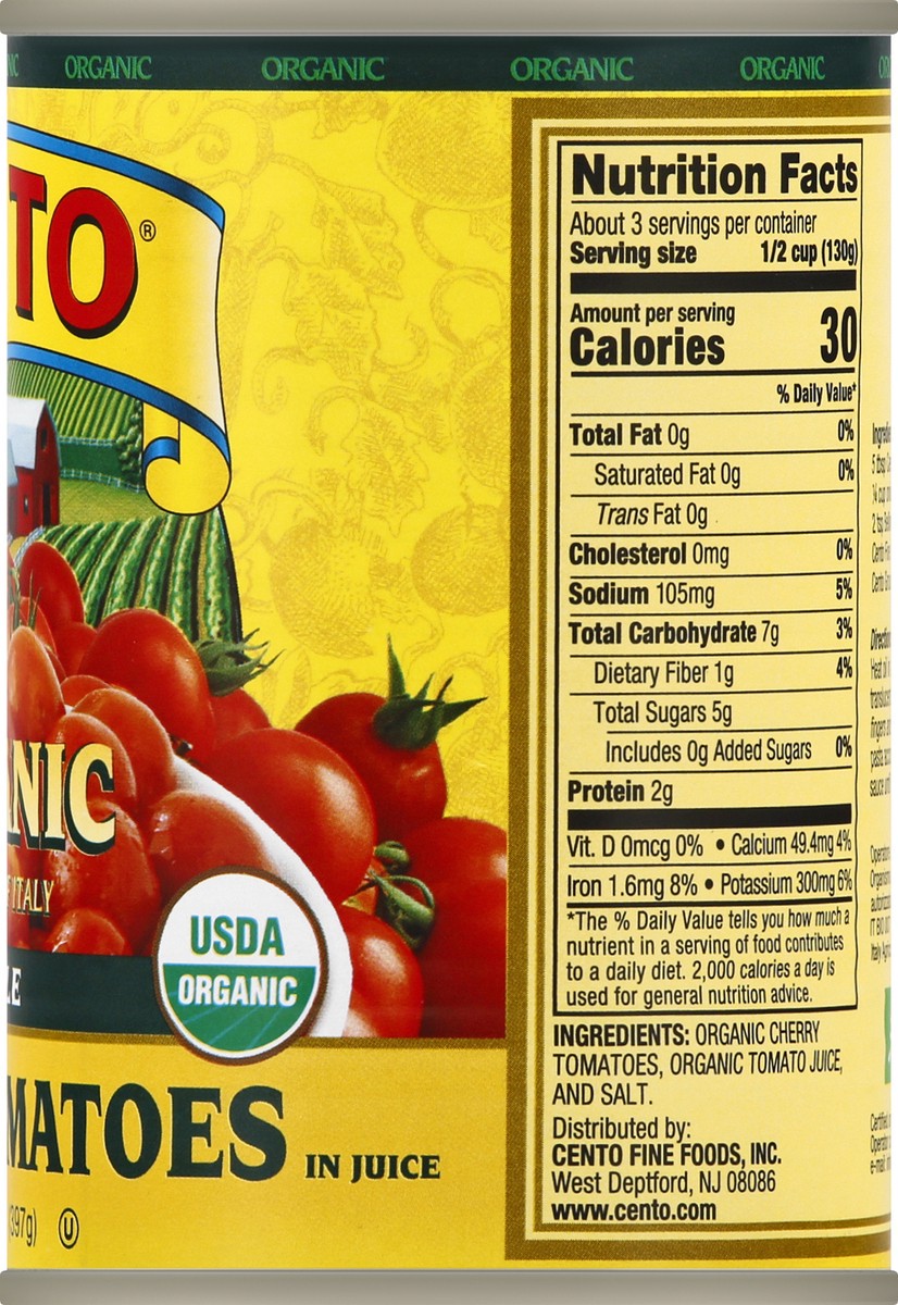 slide 5 of 13, Cento Organic Whole Cherry Tomatoes 14 oz, 14 oz