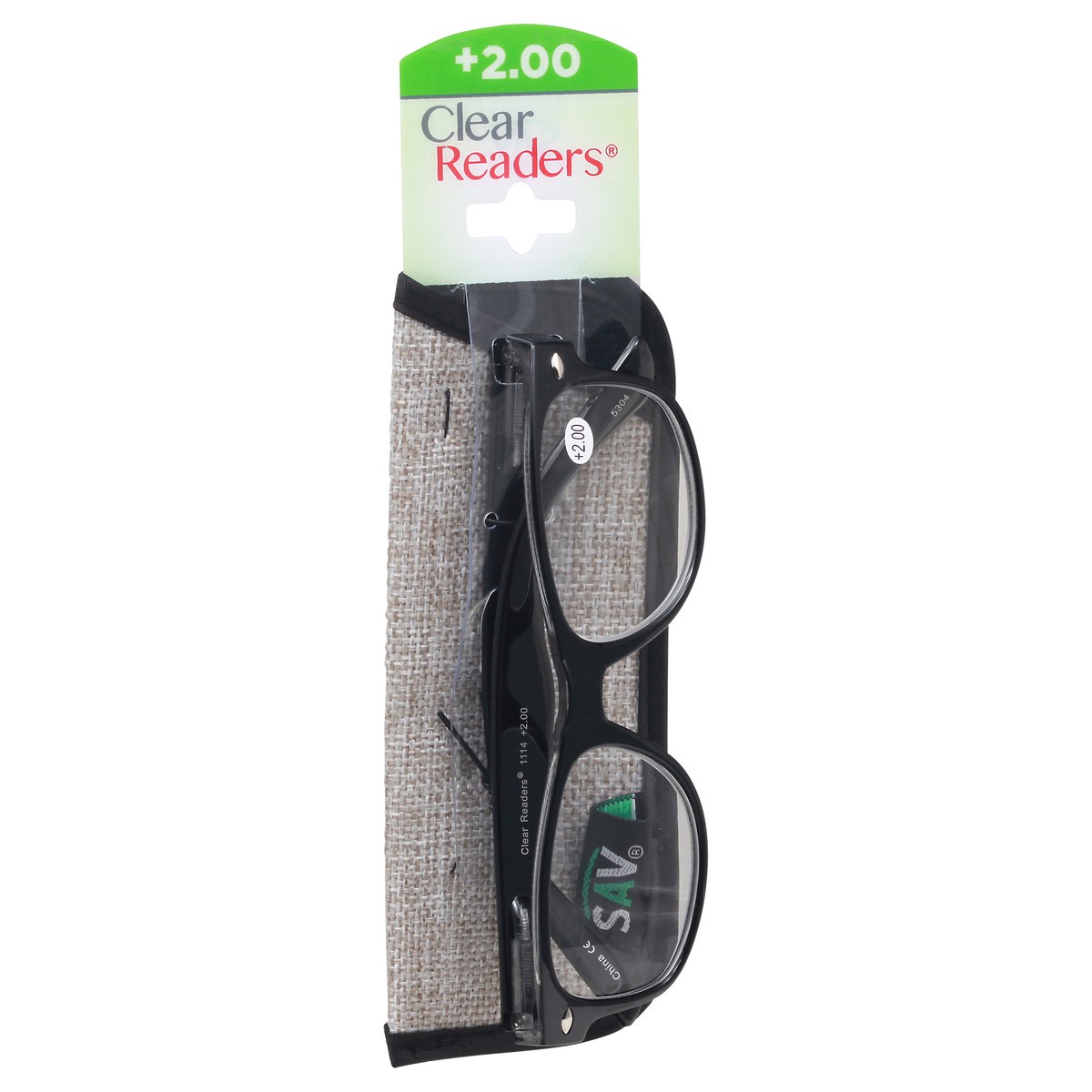 slide 9 of 9, Clear Readers +2.00 Eyeglasses 1 ea Card, 1 pair