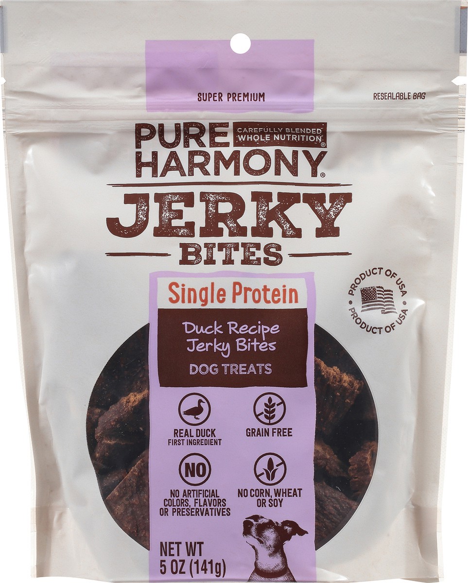 slide 2 of 14, Pure Harmony Jerky Bites Duck Recipe Dog Treats 5 oz, 5 oz