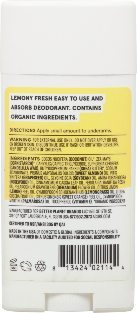 slide 6 of 13, ACURE Lemon Verbena Deodorant 2.2 oz, 2.2 oz