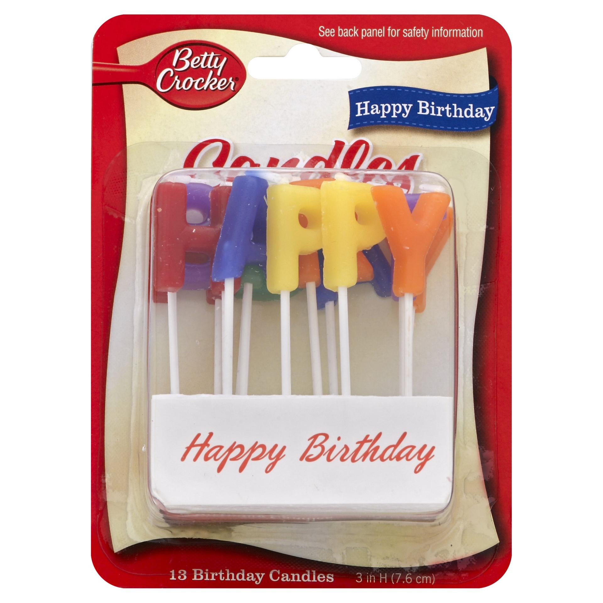 slide 1 of 1, Unique Industries Happy Birthday Letter Candles & Holders, 1 ct