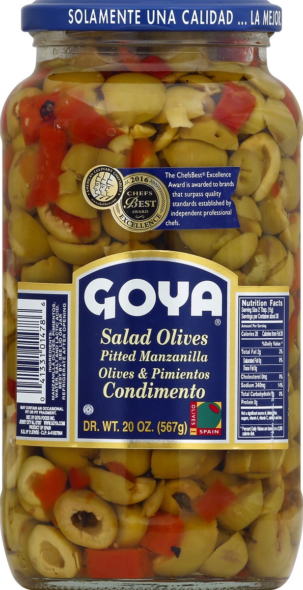 slide 1 of 1, Goya Olives 20 oz, 20 oz