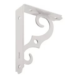 Hillman Hardware Essentials Ornamental Shelf Bracket White (5 in x 3.5 in)