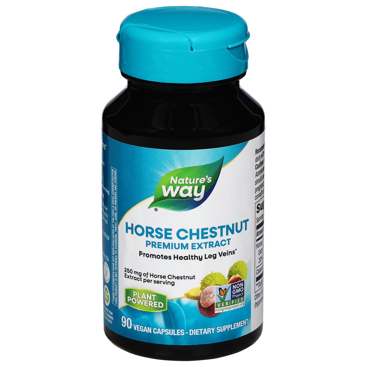 slide 1 of 4, Nature's Way 250 mg Premium Extract Horse Chestnut 90 Vegan Capsules, 90 ct