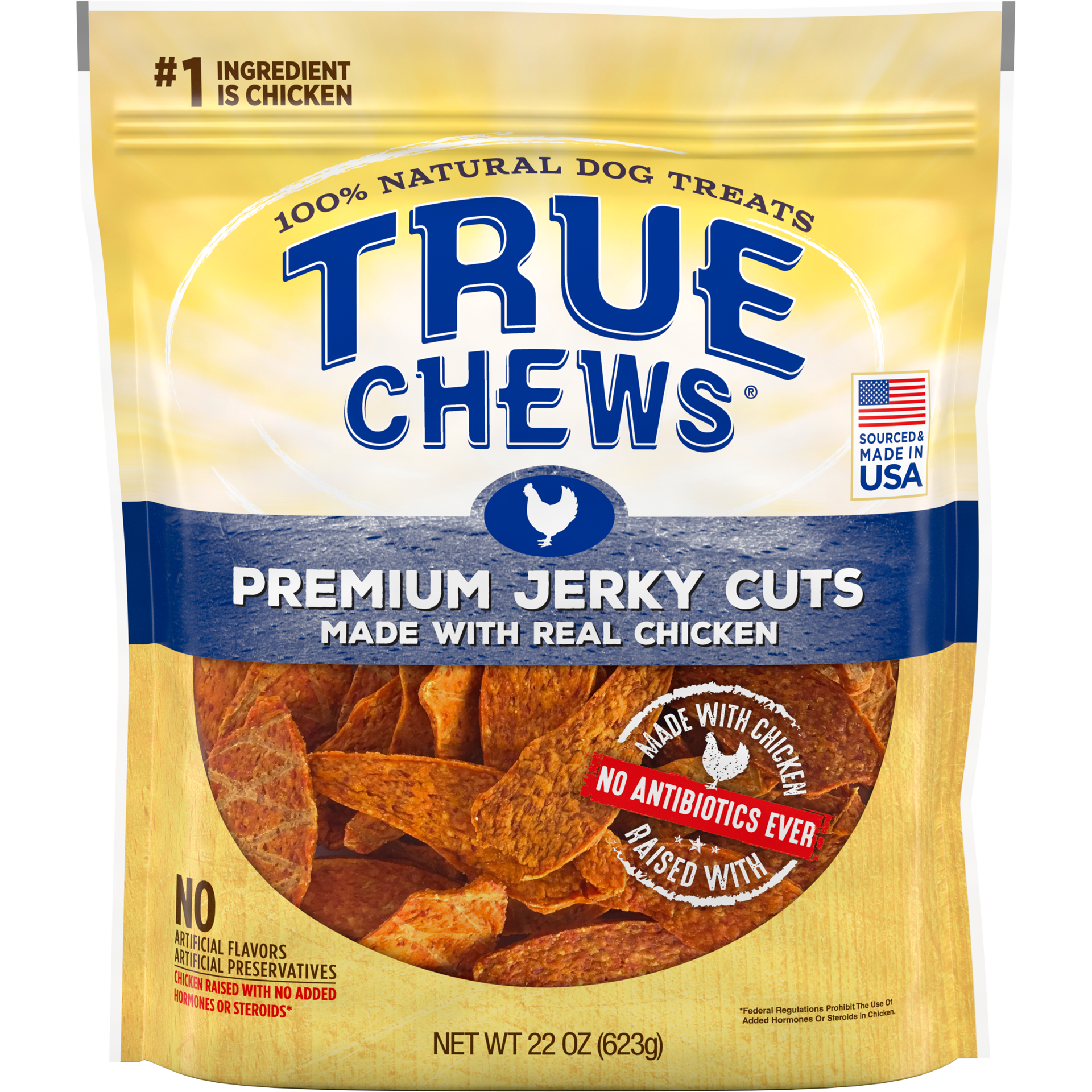 slide 1 of 5, TRUE CHEWS Premium Jerky Cuts, 22 oz