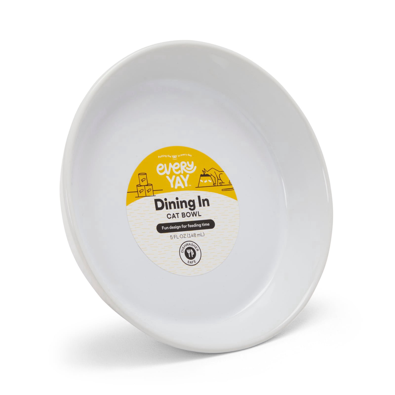 slide 4 of 6, EveryYay Dining In Ceramic Cat Saucer with Fish Print Cat Bowl Set (1 Bowls), 1 ct