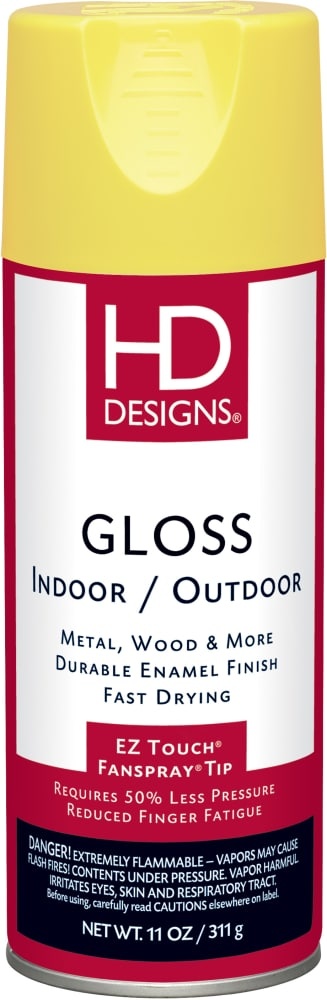 slide 1 of 1, Hd Designs Indoor/Outdoor Gloss Spray Paint - Sunburst Yellow - 11 Ounce, 11 oz