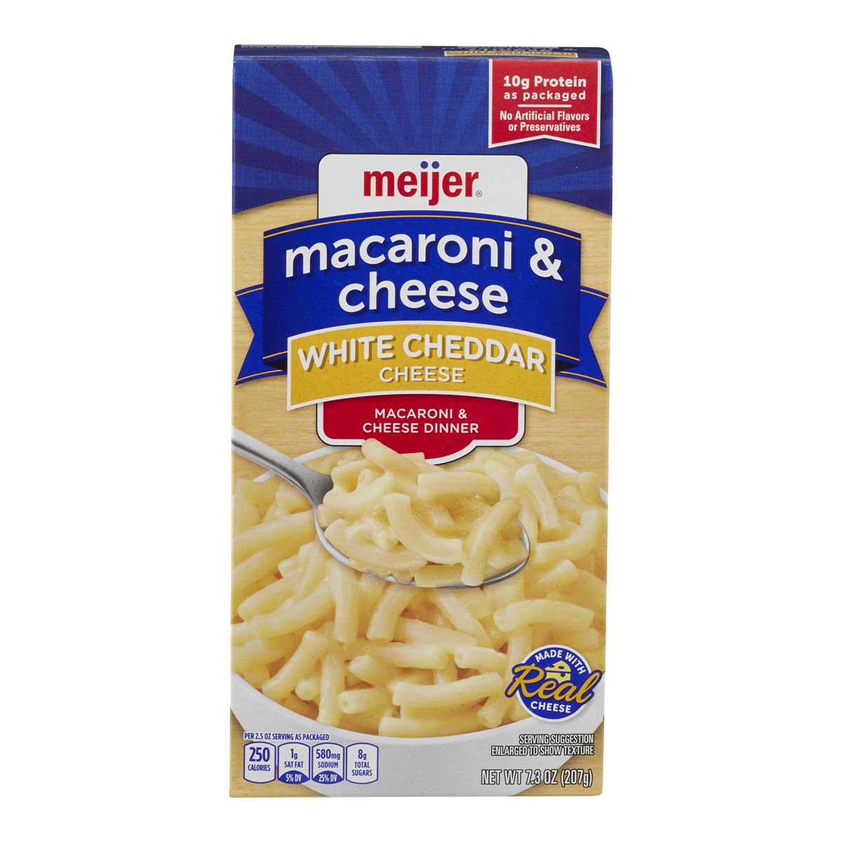 slide 1 of 17, Meijer White Cheddar Mac & Cheese, 7.3 oz