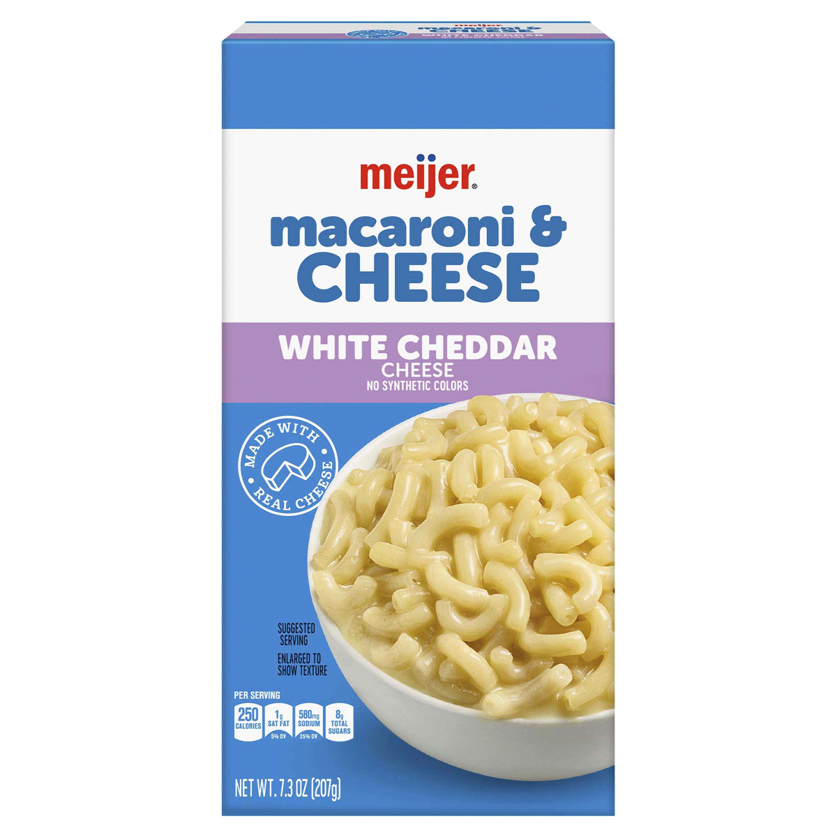 slide 1 of 17, Meijer White Cheddar Mac & Cheese, 7.3 oz