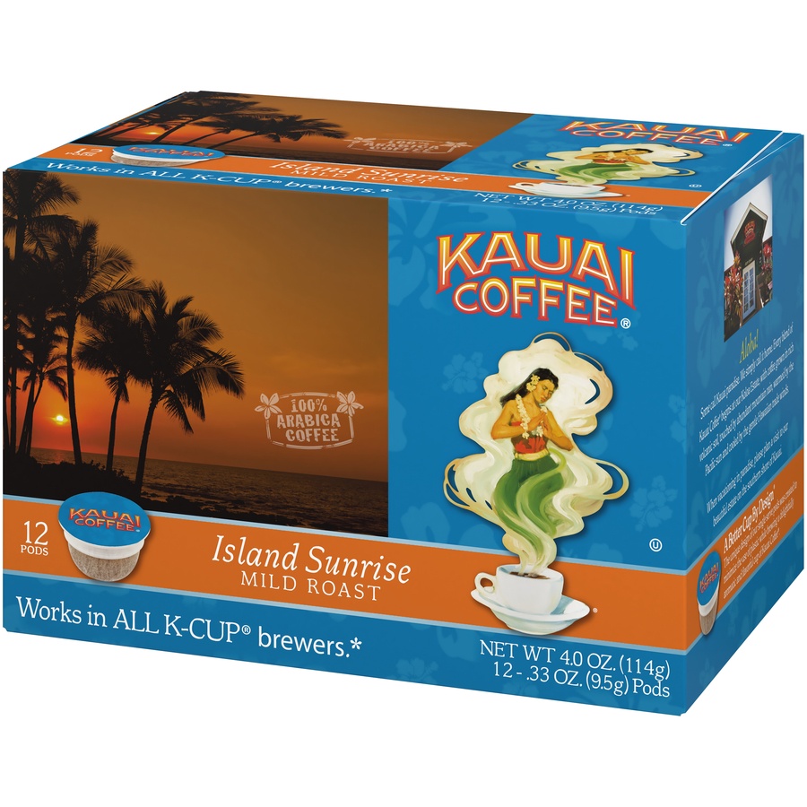 Kauai Coffee Island Sunrise Mild Roast Single Serve Coffee Pods 12 ct