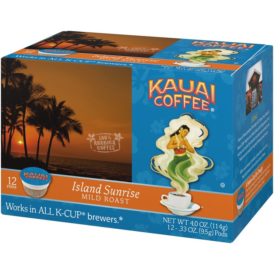 slide 7 of 7, Kauai Coffee Island Sunrise Mild Roast Ground Coffee Pods 12 ct Box, 4.2 oz