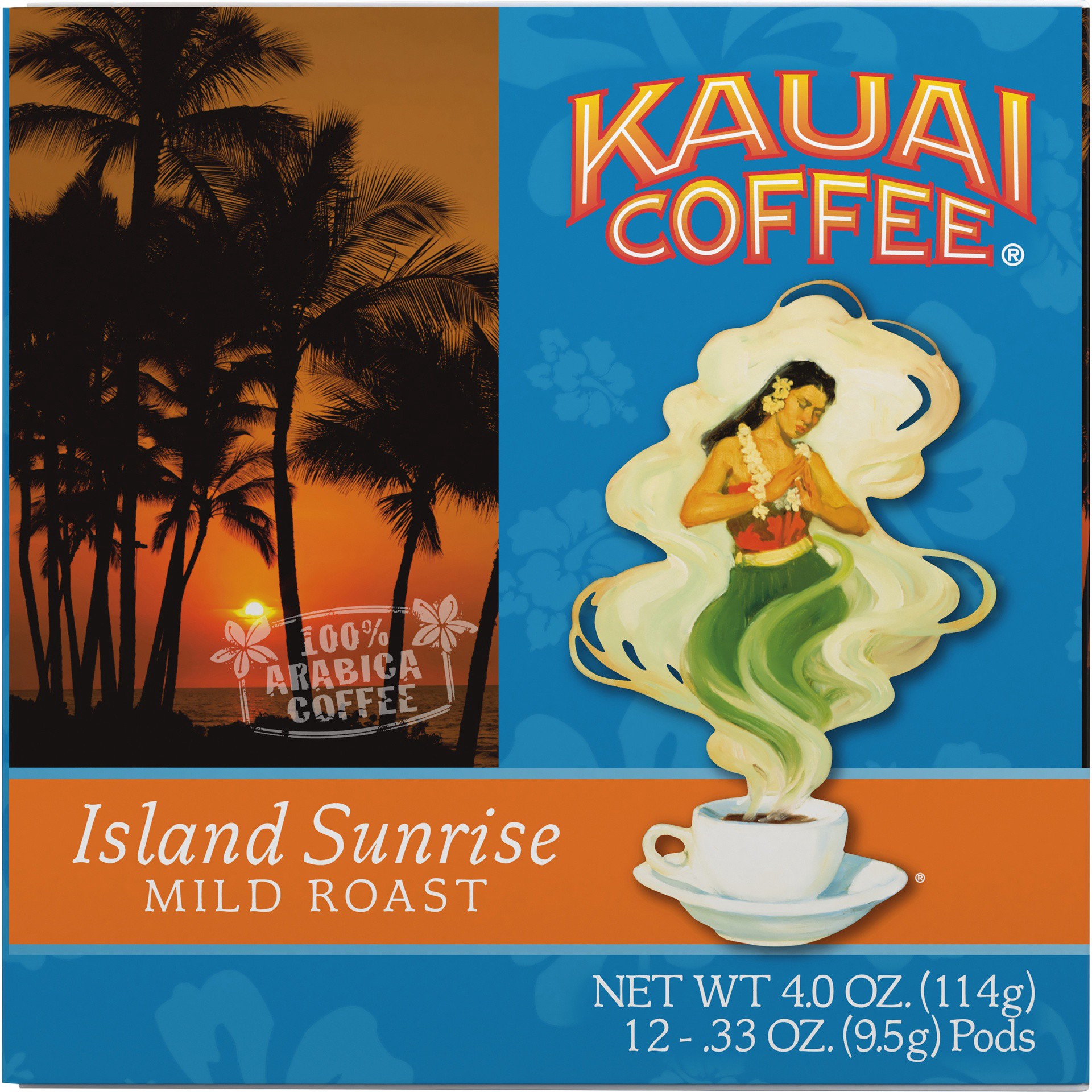 slide 3 of 7, Kauai Coffee Island Sunrise Mild Roast Ground Coffee Pods 12 ct Box, 4.2 oz