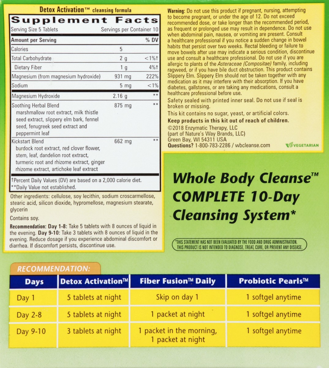 slide 12 of 13, Nature's Way Whole Body Cleanse Complete 10-Day Cleansing System Kit, with Lemon Flavored Fiber Drink Mix, 1 ct