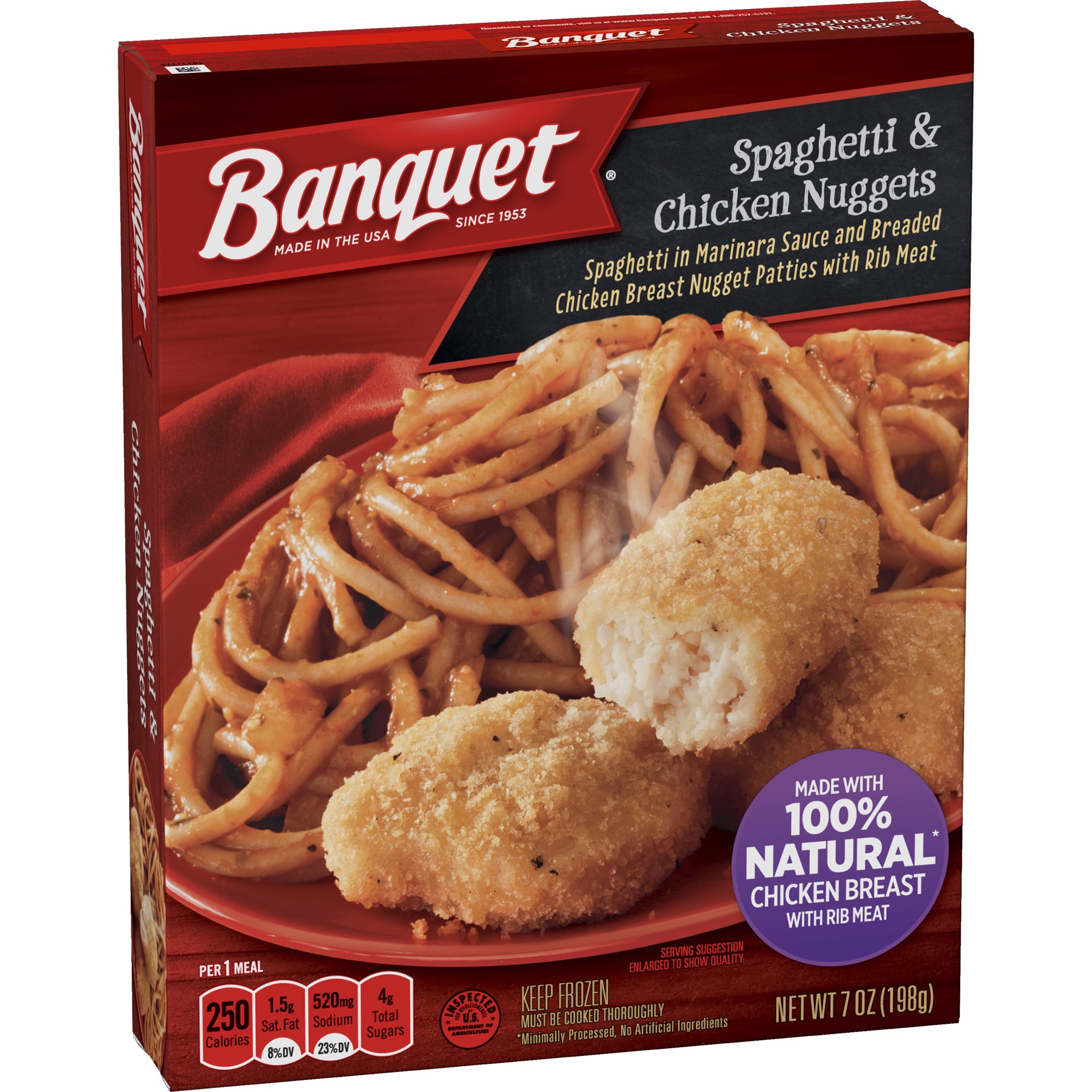 slide 2 of 5, Banquet Basic Spaghetti With Chicken Nuggets, 7 oz, 7 oz