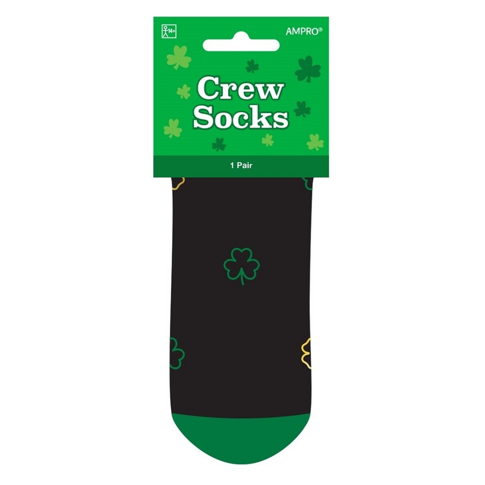 slide 1 of 1, Ampro St. Patrick's Day Crew Socks, 1 ct