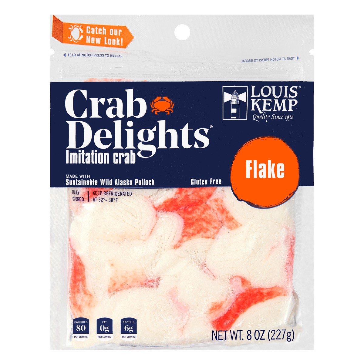slide 1 of 9, Louis Kemp Crab Delights Flake Imitation Crab 8 oz, 8 oz