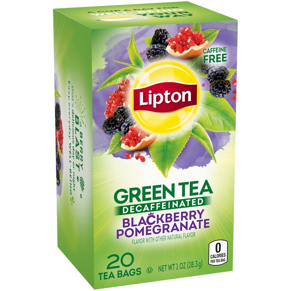 slide 3 of 5, Lipton Decaffeinated Blackberry Pomegranate Superfruit Green Tea, 20 ct