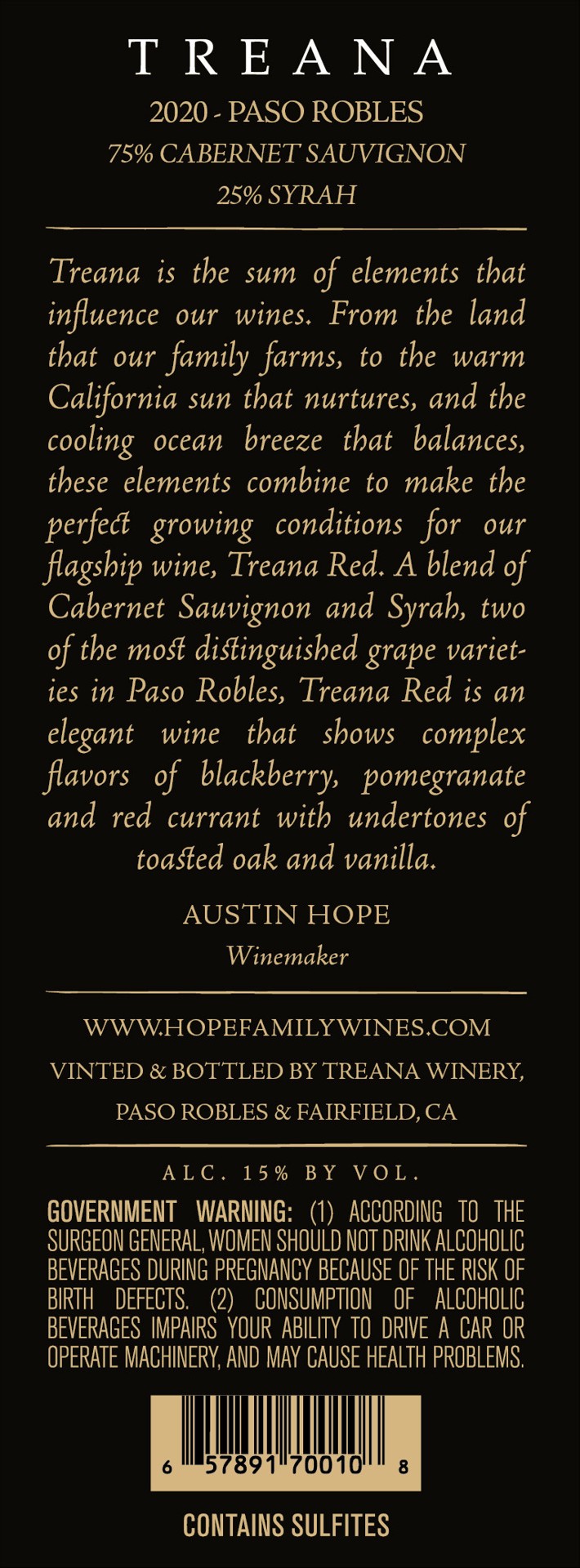 slide 2 of 4, Treana Paso Robles Red Wine 750 ml, 750 ml