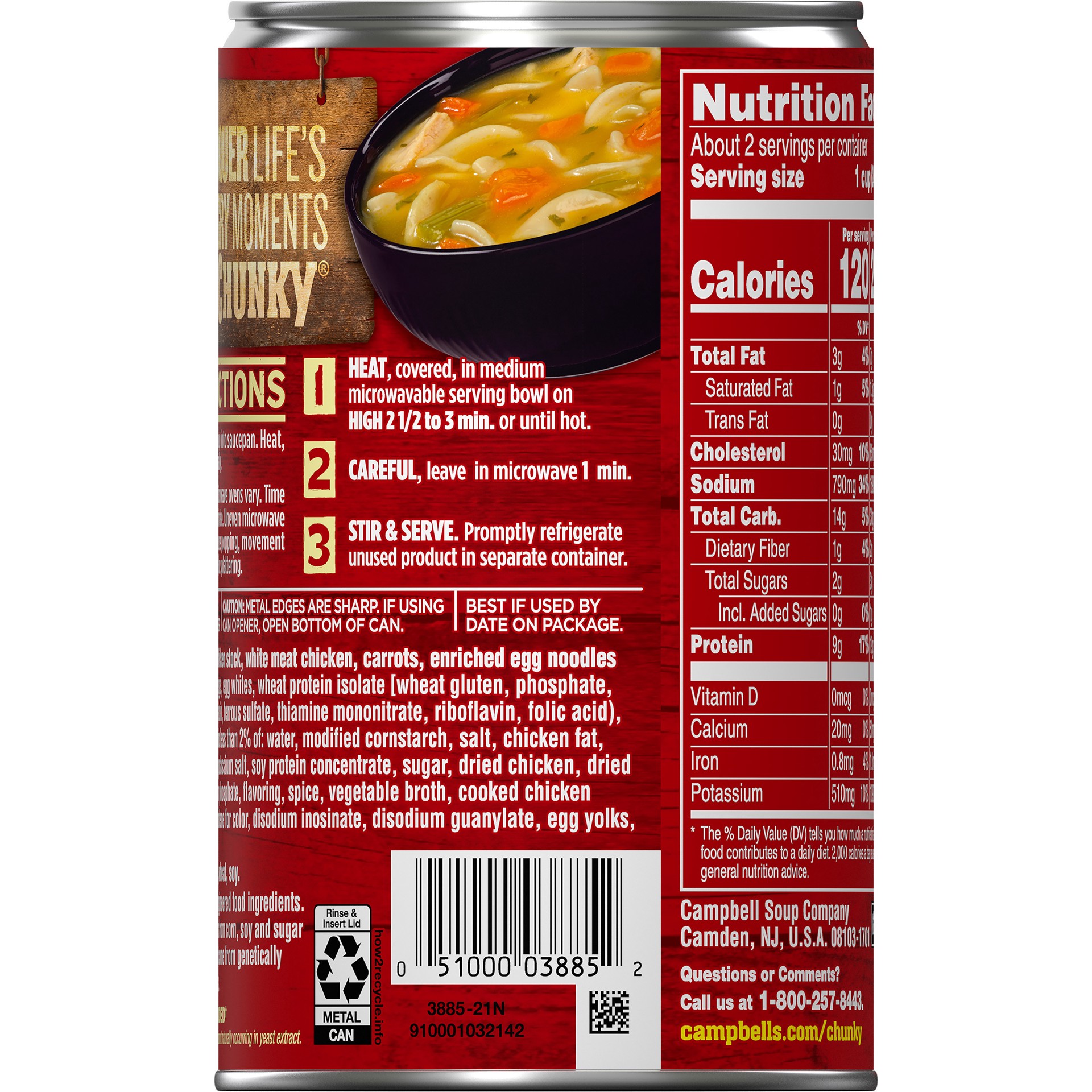 slide 4 of 5, Campbell's Chunky Soup, Classic Chicken Noodle Soup, 18.6 Oz Can, 18.6 oz
