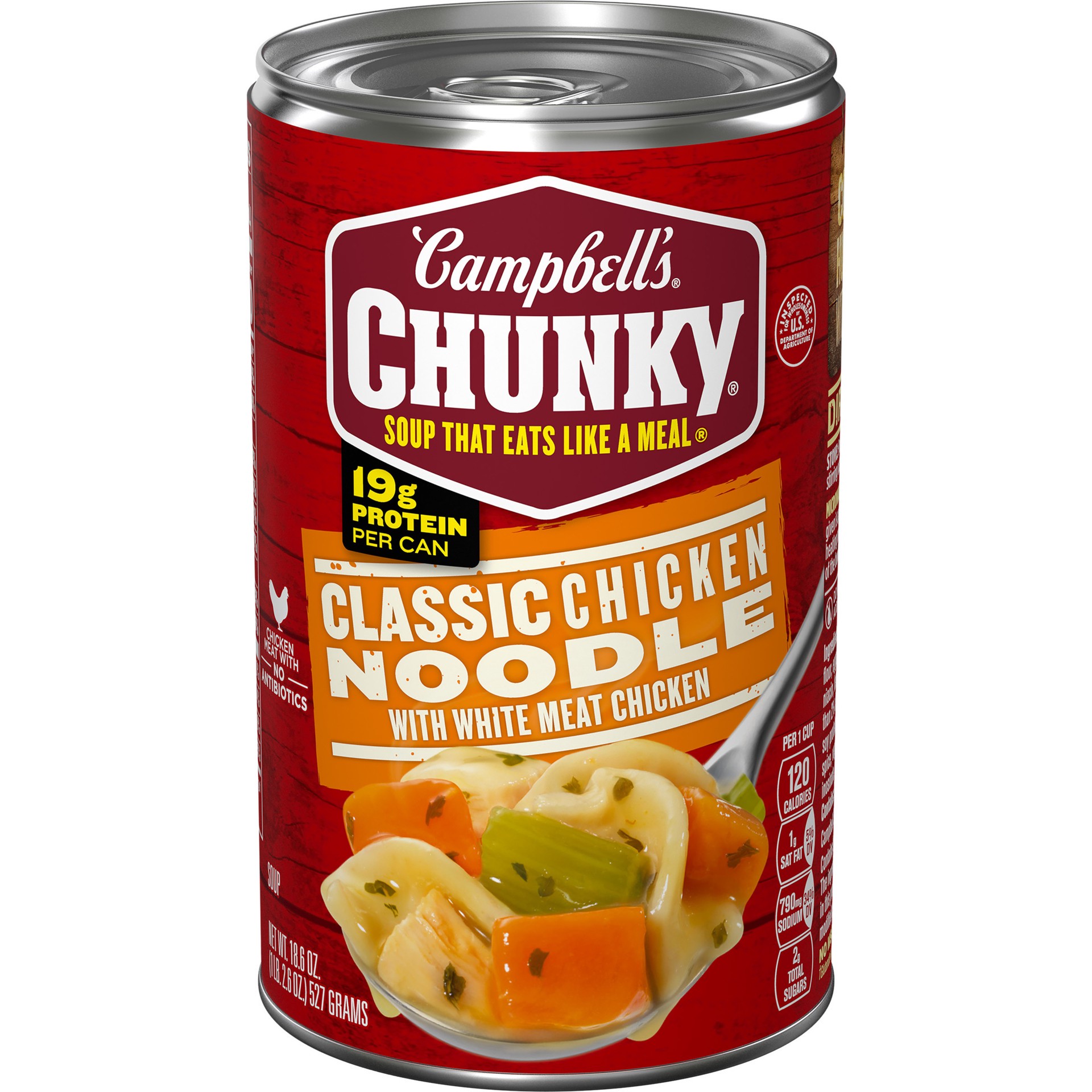 slide 1 of 5, Campbell's Campbell''s Chunky Classic Chicken Noodle Soup, 18.6 oz Can, 18.6 oz