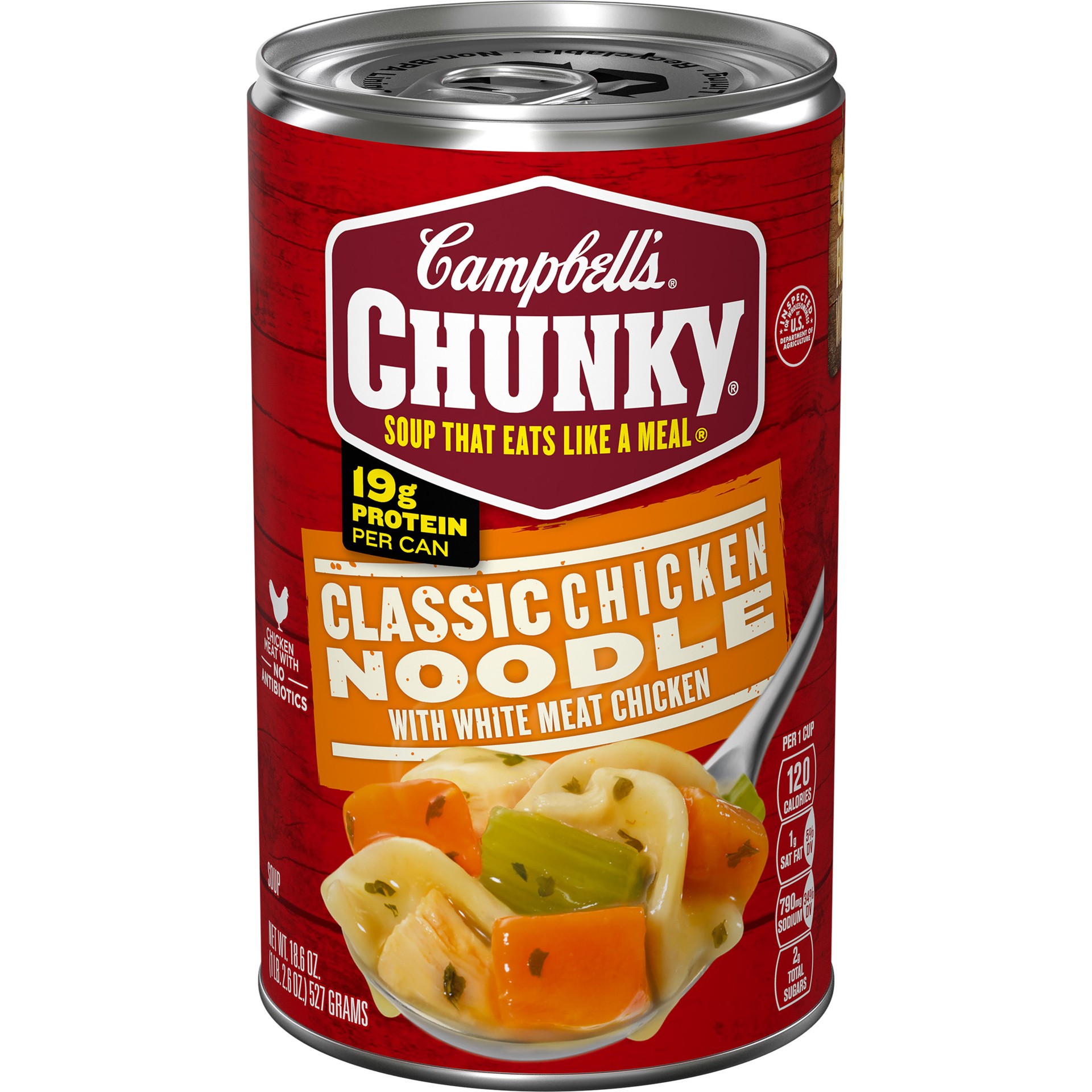 slide 1 of 5, Campbell's Campbell''s Chunky Soup, Classic Chicken Noodle Soup, 18.6 Oz Can, 18.6 oz