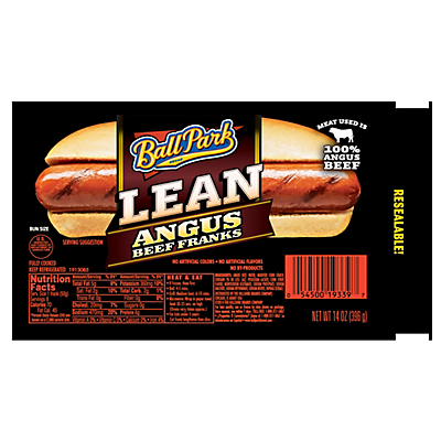 slide 1 of 1, Ball Park Angus Beef Lean Franks, 14 oz