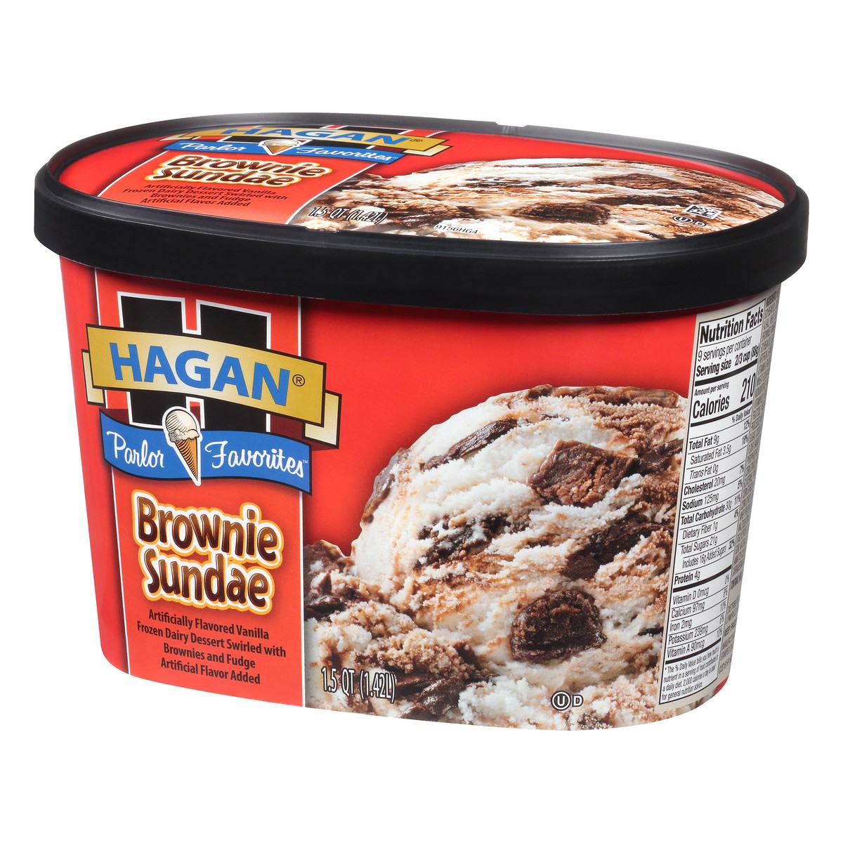 slide 3 of 10, Hagan Parlor Favorites Brownie Sundae Ice Cream 1.5 qt, 1.5 qt