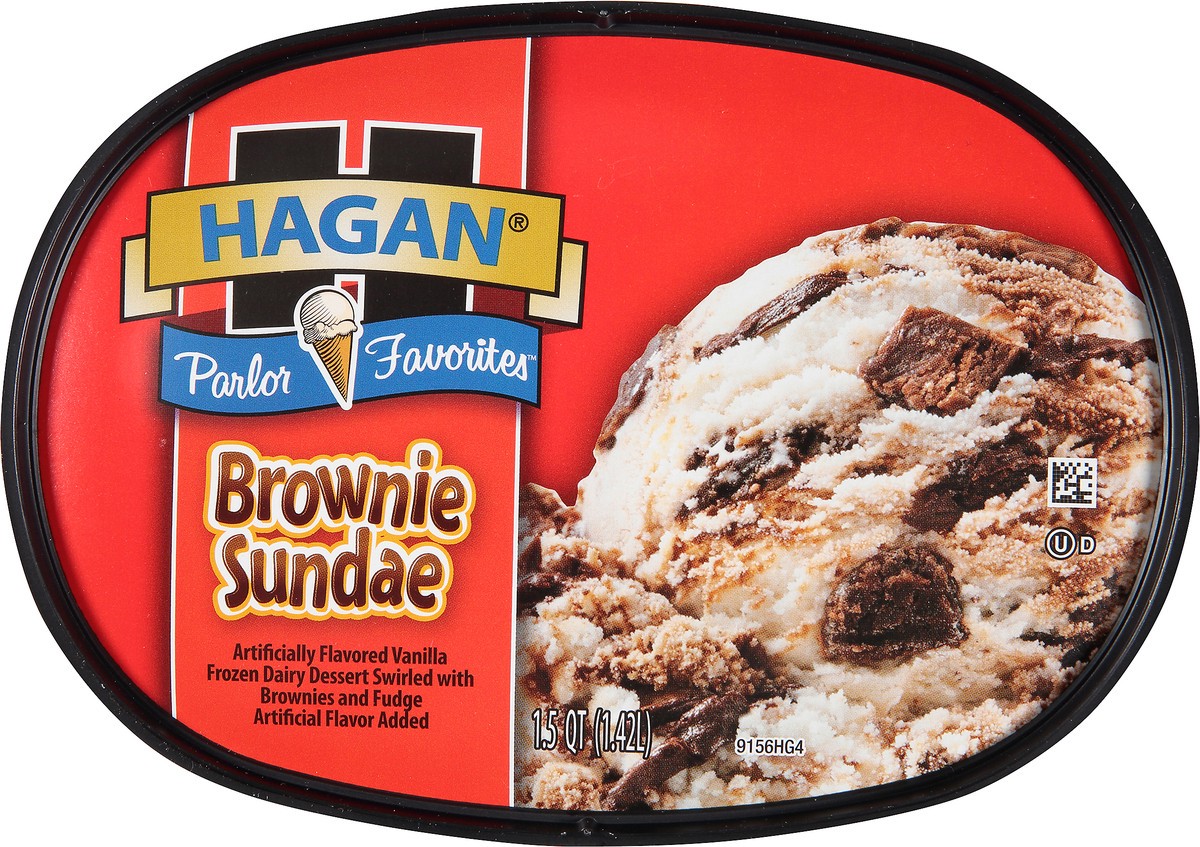 slide 9 of 10, Hagan Parlor Favorites Brownie Sundae Ice Cream 1.5 qt, 1.5 qt