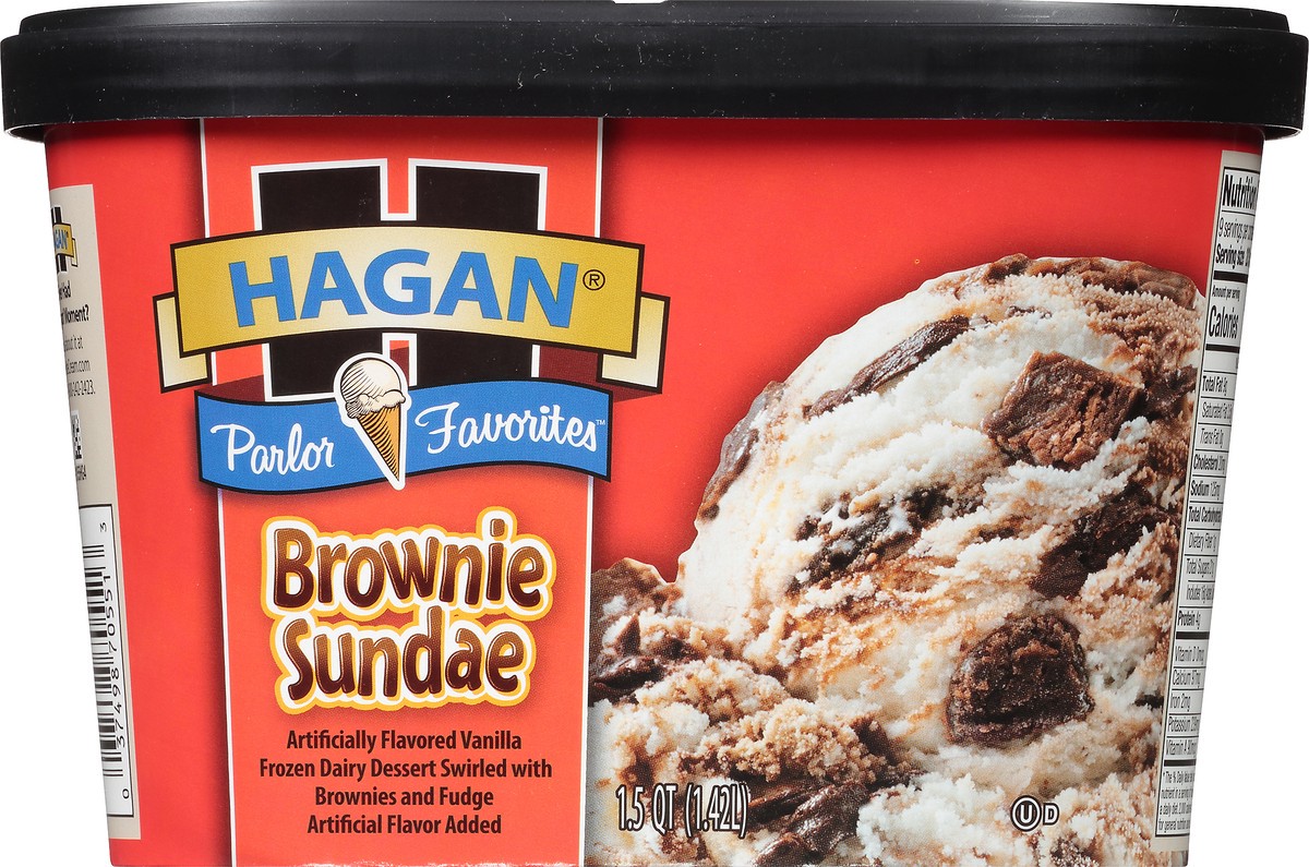 slide 6 of 10, Hagan Parlor Favorites Brownie Sundae Ice Cream 1.5 qt, 1.5 qt